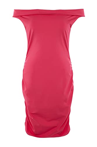 Robe mi-longue ajustée col bardot Trendyol en maille stretch