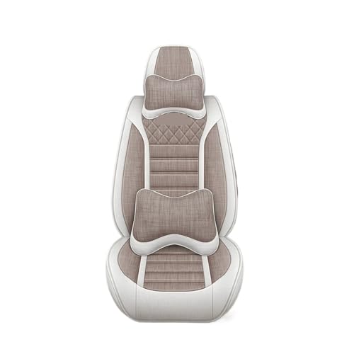 リンカーン アビエーター MKZ マーク MKC MKX MKS ナビゲーター カーアクセサリー対応 ユニバーサル リネン サマー カーシートカバー フルセット(Beig)