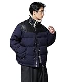 [ナノ・ユニバース] 西川ダウン (R) 」 ボアカラー サージ ショートダウン メンズ S 120 ネイビー 668-5214205