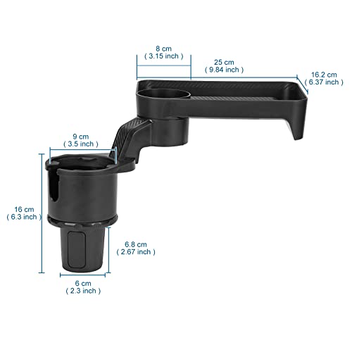 Image of Multifunctional Car Cup Holder Expander with Rotable Food Tray for Road Trips