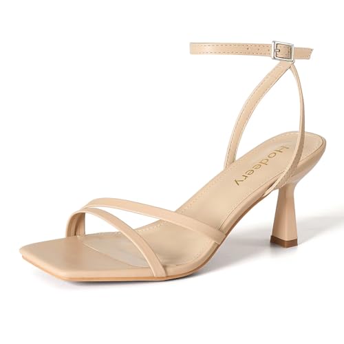 Hodeery Strappy Heels For Women Square Open Toe...