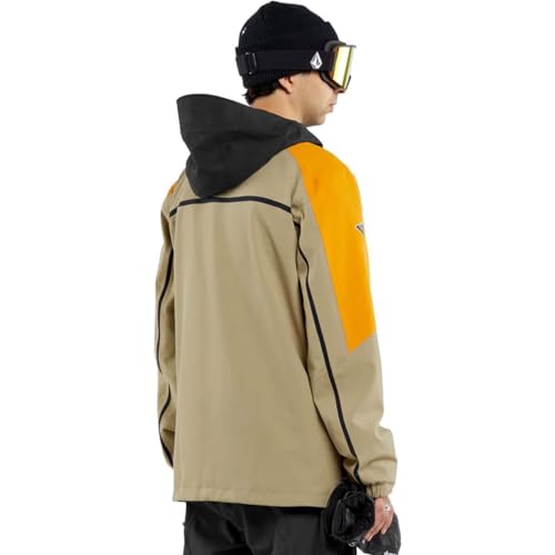 Volcom Jaqueta masculina padrão Brighton pulôver Anarok com capuz para snowboard, dourado S4