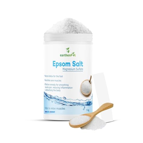 Earthenpot Epsom Salt Granules | Soothing Foot Soak & Full Body Relaxation | Relieves Muscle Pain, Cramps, Joint Stiffness & Inflammation | Detox Bath Salt For Stress Relief & Recovery 1kg