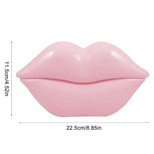 Teléfono fijo con cable forma labios rojo para escritorio miniatura 2