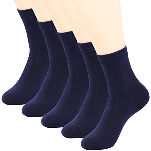 Mens Socks Cotton Socks Business Classic Socks 5 Pairs Soft Comfortable