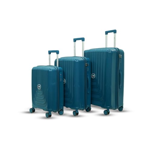 Image of AMERICAN TRAVELLER UrbanGlide Trolley Bag | Premium Polypropylene Hard Shell Luggage | Suitcase with TSA-Type Lock | Silent Spinner Wheels | Travel Suitcase | Durable Design (3, Blue)