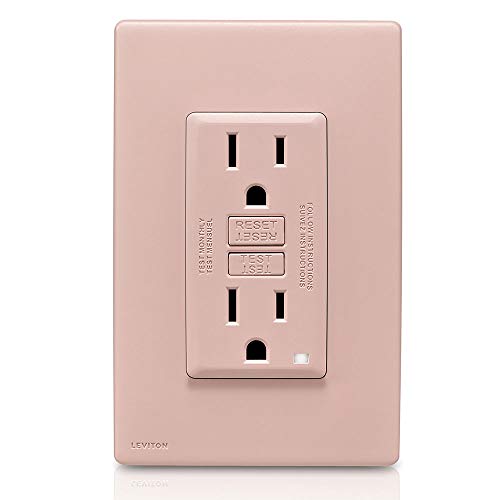Image of Leviton RGF15-FP Renu Self-Test Tamper Proof GFCI Socket, 15A, 15A, Fresh Pink Lemonade