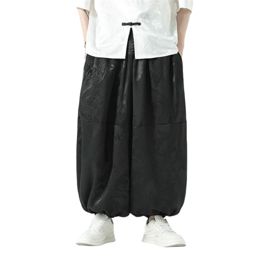 Pantalon long d'été style chinois contre la chaleur pantalon ample