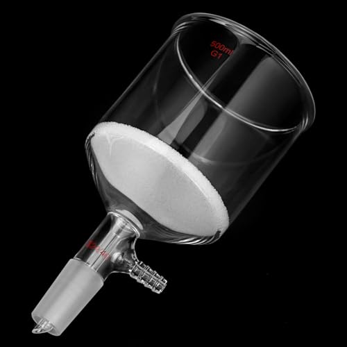 image for QWORK 500ml Filtering Buchner Funnel Medium Frit (G1) Lab Glassware wi
