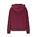 Womens Fall Trendy Hoodies Hooded Sweatshirt Casual Long Sleeve Crewneck Button Up Pullover Solid Color Pleated Tops Wine Medium