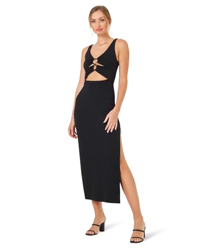 L*Space Camille Dress for Women, Fitted Ribbed Maxi, Ankle Length with Side Slit, Chic Dress for Vacation & Special Occasions
