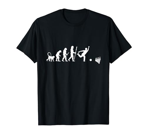 男性用ボウリンググラフィックTシャツ ボウリングの進化 Tシャツ