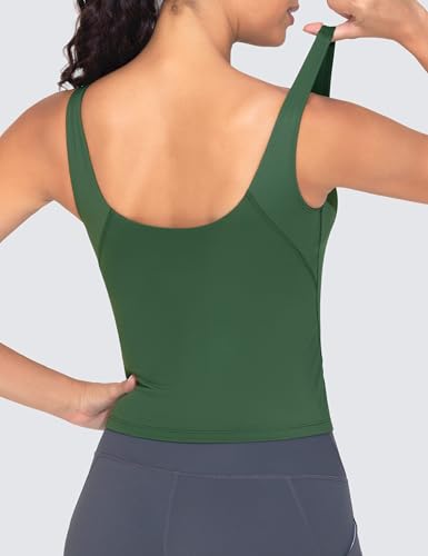 Image of THE GYM PEOPLE Women's Longline Sports Bra Wirefree Padded Workout Yoga Tank Top