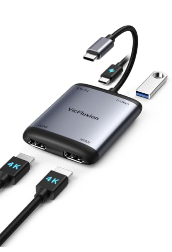 USB C to Dual HDMI Adapter, Dual 4K@60Hz Monitors Adapter for Laptop - image 1