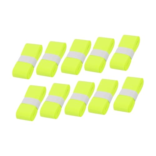 Aymzbd 10 Pieces Badminton Racket Grip Tape, Handle Tape Replacement, Sweat Absorbing Cushion Wrap for Fishing Rod Squash Pickleball, Yellow