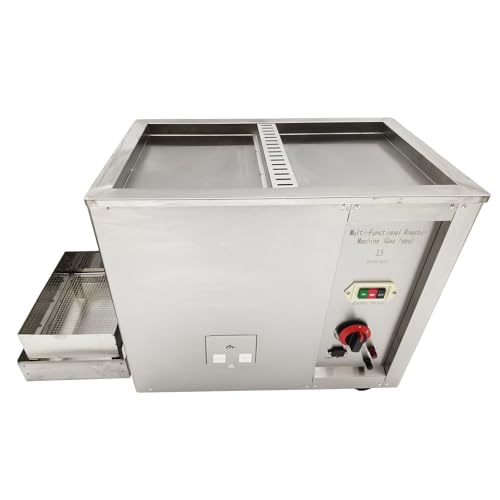 EQCOTWEA Commercial Gas Roaster Coffee Bean Nuts Drum Roasting Machine 16.5LBS Natural/Liquefied Gas Stainless Steel Roaster Frying Machine Melon Seeds Peanuts Nuts Chestnuts Baker Burner 0-300? 110V