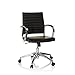 Produktbild hjh OFFICE 720090 Profi Bürostuhl PAAVO II Kunstleder Schwarz/Chrom Design Drehstuhl mit niedriger Rückenlehne