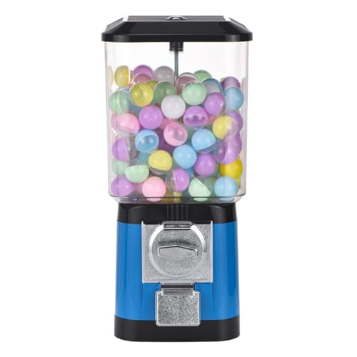 Bxzzuisガチャガチャ 本体 100円/500円硬貨用 レトロガシャポンマシン 業務用ガシャポン本体 楽しいカプセルマシン イベント 32MM 業務用 家庭用 大容量 幼稚園教育機関向けギフトマシン ボール100個付属 (ブラック + ブルー,コイン不