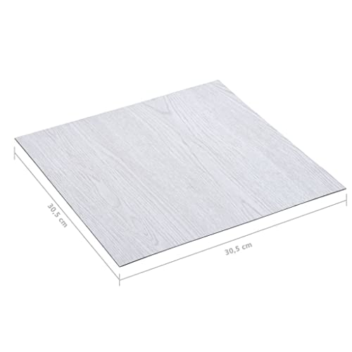 vidaXL Laminat Dielen Selbstklebend Schimmelbeständig Antiallergen Rutschfest Bodenbelag Vinylboden Fußboden Designboden 5,11m² PVC Weiß