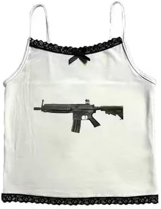 Womens Y2K Cute Lace Tank Tops Vintage Trendy Strap Camisole Suit Grunge Skull Graphic Shorts Emo Punk Streerwear