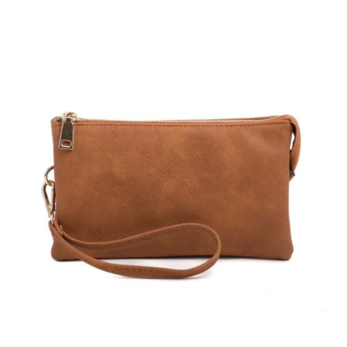 Image of JEN & CO. Riley Small Crossbody Bags Vegan Leather Wristlet Wallets Clutch Purses Shoulder Handbag for Women