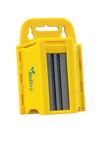 Belivy Heavy Duty Utility Knife Blades 100 Pack Universal Trapezoid Blades Made from Hardened Steel for Box Cutters Carpet Knives Vinyl Flooring DIY & Trade Use