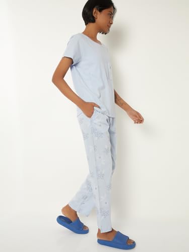 Image of Max Women's Printed Round Neck Half Sleeve Cotton Pyjama Set