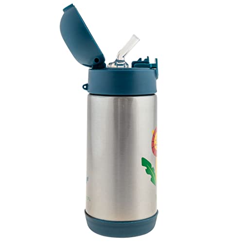 Image of Stephen Joseph Double Wall Ss BottleSnack - BPA, Phthalate and PVC-free, Easy Open with Snack Compartment, Leak-Proof Water Bottle with Cute Design for Girls & Boys (ZOO)