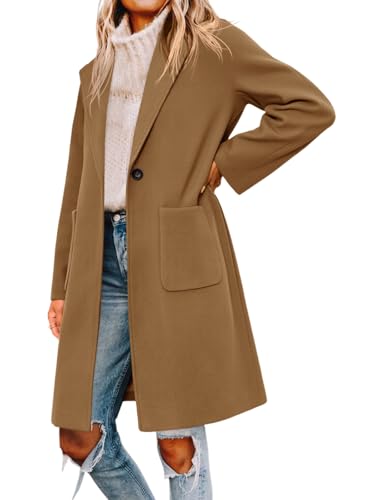 Amazon.com: Tankaneo Womens Pea Coat Notched Lapel Single Breasted