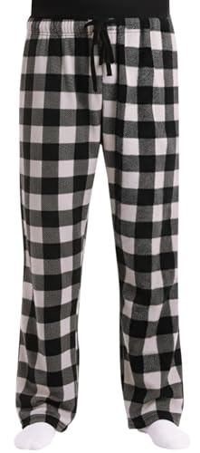 Image of #followme Men's Buffalo Plaid Pajama Pants - Micro Fleece Lounge PJs with 2 Pockets, Elastic Waist, Soft Sleep Pants S-XXXL