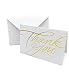 Thank You Cards- Bulk Pack of 100 With Envelopes, Hot Stamped Greeting cards Perfect For Weddings, Graduations, Showers (2 Colors Available) (White/Gold)