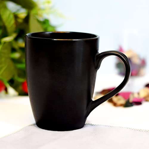 Image of Pure Black Coffee Mugs, 250 ML, Handmade Microwave Safe Ceramic Mugs (1, Pure Black)