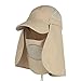 Produktbild JKLGNN Winddichte Outdoor Sonnenhut Unisex Faltbare Camping Angeln Radfahren UV-Schutz Anti-Moskito Jagd Hut Sommer Reise Garten Strand Hut Mit Klappe Neck Cover,Khaki