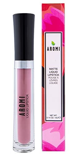 Miniatura 2 de Aromi Lápiz labial líquido Pink Nude mate, color beige rubor, lápiz labial de larga duración, vegano, libre de crueldad, uso durante todo el día,