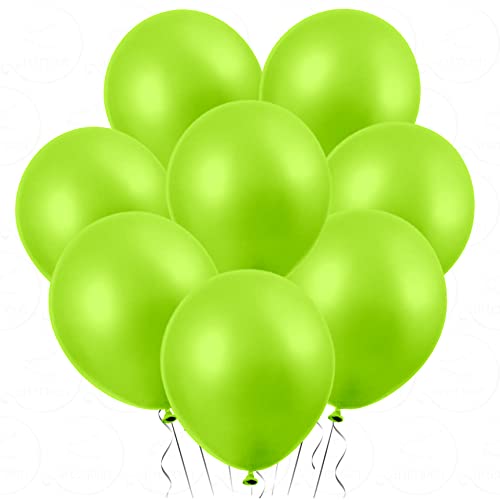 Image of AFTERLOON Biodegradable Balloons 100 pcs Pearlized Lime Green 12 Inch, Natural Rubber Latex Plastic-Free Alternative Pearlescent Durable Thickened Extra Strong Helium Float, for Garland Wedding Decor