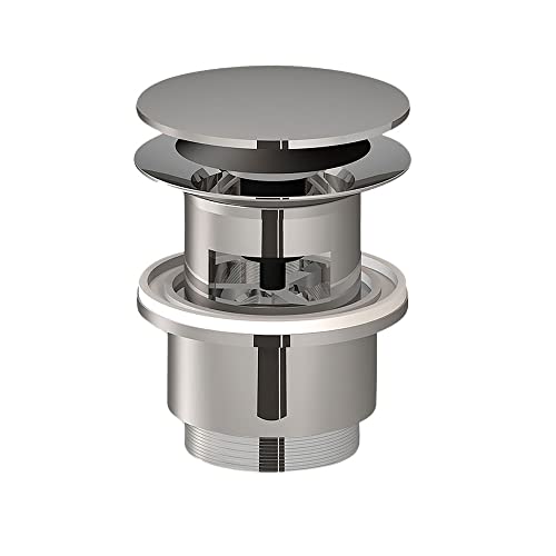 Alape˘ Schaftventil chrom, 1 1/4 Zoll, Abfluss Waschbecken, einfacher Einbau, Waschbeckenventil Pop Up, Waschbeckenstöpsel verchromt inklusive Dichtung, Alape VT.1