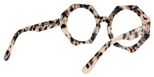 Zeelool Stylish Oversized Acetate Geometric Blue Light Blocking Glasses Eyewear For Women Hugh Zop01887-04 Light-Tortoise #TOP6