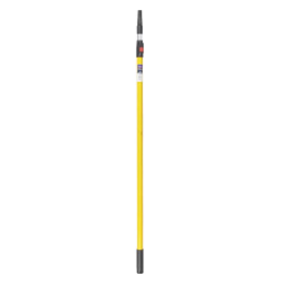 SupaDec Fibreglass Telescopic Extension Pole – 136–249cm | (Extends to 8'/2.4m) | Trade Quality with Push Button Lock – Screw Threaded End & Push Fit Adaptor | Ideal for Rollers – Brushes & Tools