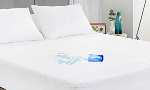 Wake Up Water Proof Terry Cotton Mattress Protector - 72" x 48" Inch /182.88 x 121.92 cm Diwan Bed Size Beige