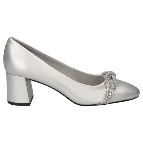 Bella Vita Women's Marigold Block Heeled Pumps, Silver, 10 - image 4