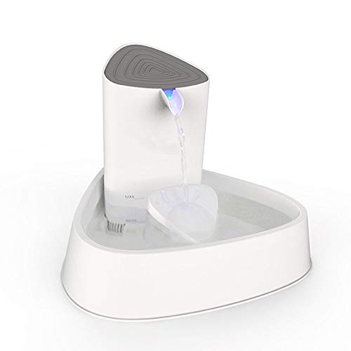 WMNRNYD Gato Fuente LED para Mascotas Fuente De Agua Ultra Silencioso Automático del Animal Doméstico del Dispensador De Agua con Caudal Regulable De Agua Y Filtro De Carbón Activado para Perros