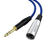 25 Ft 1/4 Inch to XLR Cable,EBXYA Balanced TRS to XLR Male Guitar Interconnect Cable Quarter-inch to XLR Patch Cord,Blue,PVC