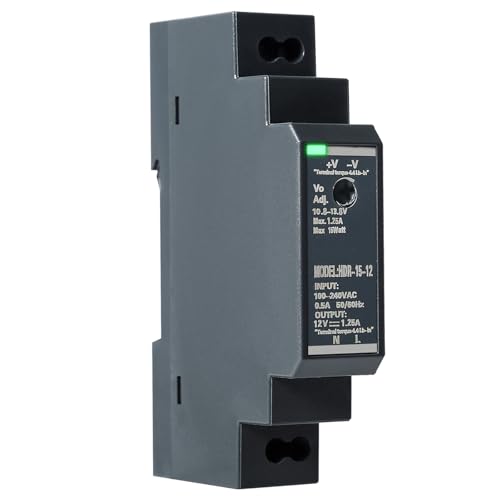 Image of Jadeshay 12V Din Rail Power Supply, HDR-15-12 1.25A 15W Switching Power Supply 12V DC Power Supply Din Rail Mount