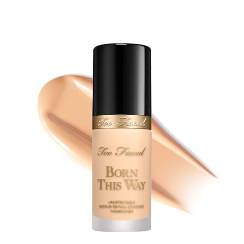 Too Faced Born This Way Natural Finish Longwear Liquid Foundation | Medium-To-Full Coverage | Hydrating + Oil Free, 1.01 fl. oz.
