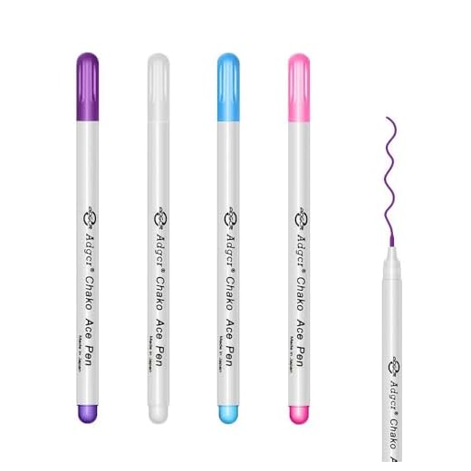 D&D Fabric Marking Pens, 4 Color Water Soluble Ink for Quilting, Dressmaking, Sewing Marking & Tracing Tools (4-Pack)