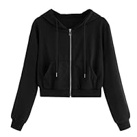 Algopix Similar Product 3 - Long Sleeve Crop Top Zip Up Hoodie