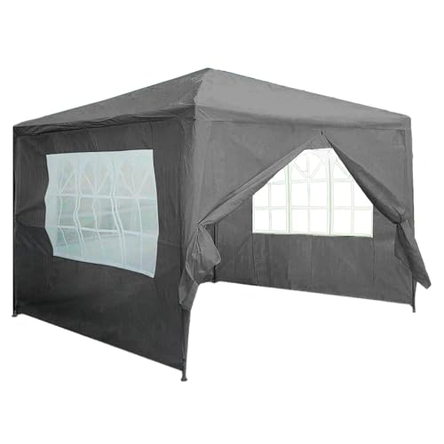 Neo 3X3M Event Gazebo 4 Side Panels Outdoor Waterproof Garden Party Tent Marquee Canopy Shelter Coated Steel Frame (Grey)