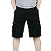 Produktbild UJUNAOR Cargo Hose 3/4 Herren Bermuda Shorts Multi Tasche Army Sommer Kurze Freizeithose Baumwolle Gummibund Lässig(Schwarz,32)