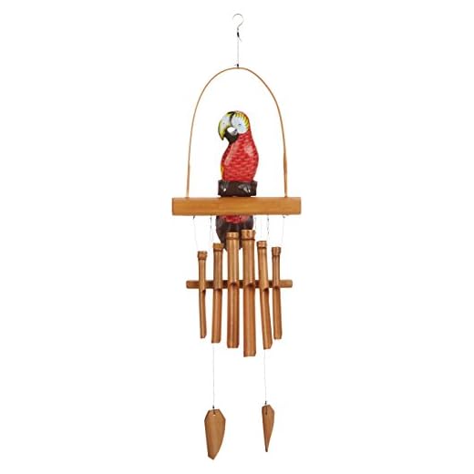 Woodstock Chimes Asli Arts Collection, Parrot Bamboo Chime, 36'' Bamboo Wind Chimes for Outdoor, Patio, Home or Garden Décor (CPA437)