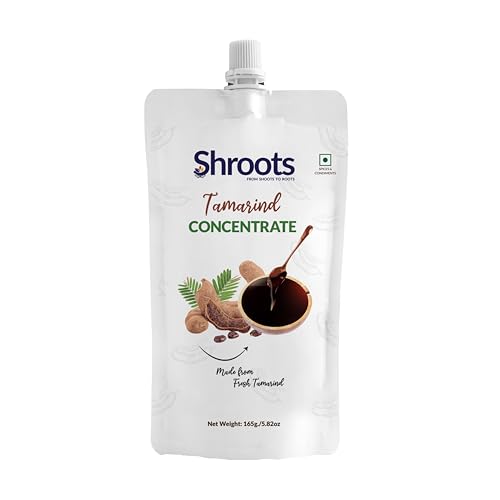 SHROOTS Tamarind Paste Puree (Imli) Pulp – No Colors, NON-GMO, No Added Sugar, Gluten-Free for Indian Dish & Thai Curry, Sweet, Sour & Tangy Flavor, Perfect for Chutneys & Sambar Bulk Pack - 5.82 oz, Pack of 1